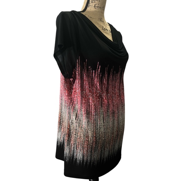 Liz Claiborne. EC. Draping neckline and cap sleeve pullover top. Size X-Large - Picture 3 of 6